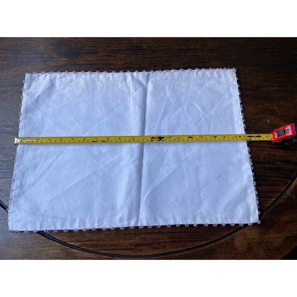 Pottery Barn 2 Placemats White Cotton Double Sided19